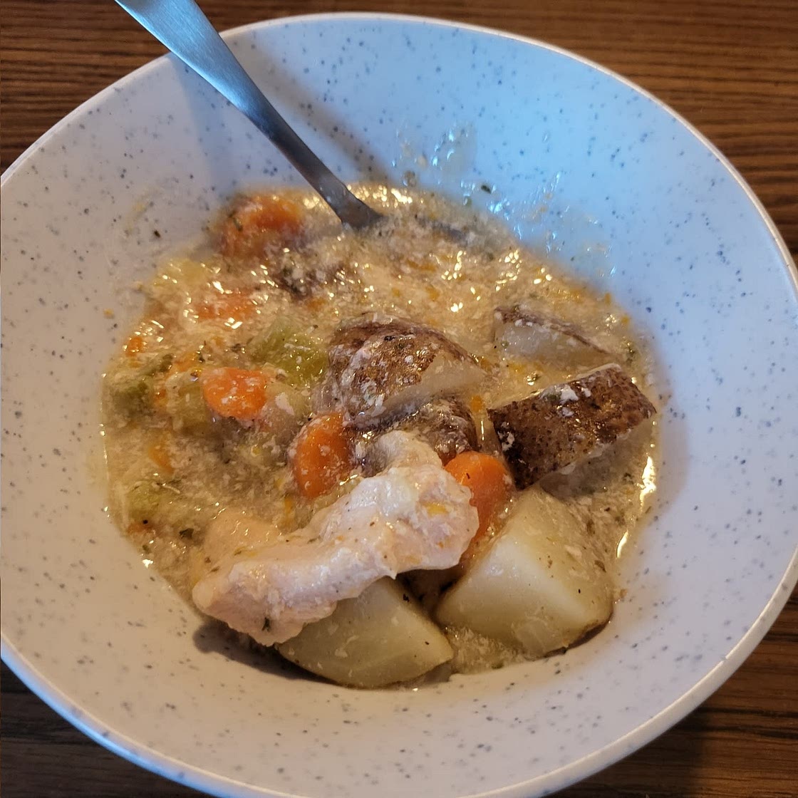 Slow Cooker Garlic Parmesan Chicken Stew