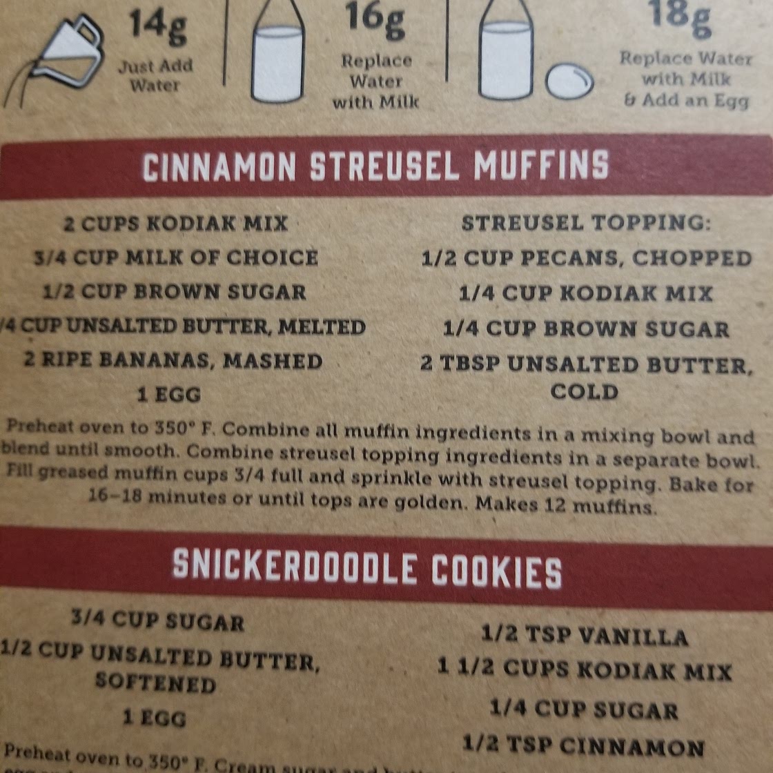 Cinnamon Streusel Cake (modified Kodiak)