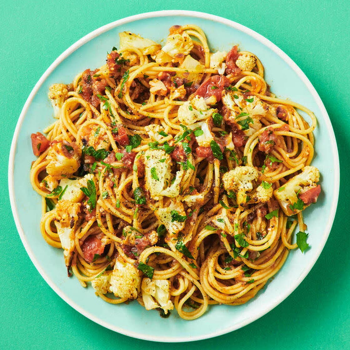 Roast Cauliflower Pasta with Fresh Parsley