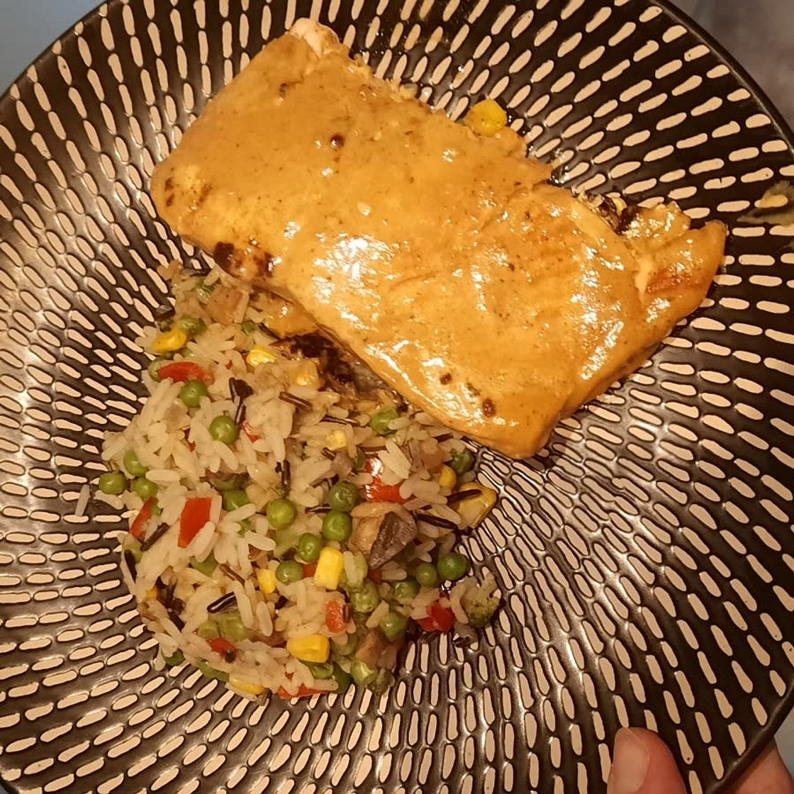 Coconut Curry Salmon with Garlic Butter