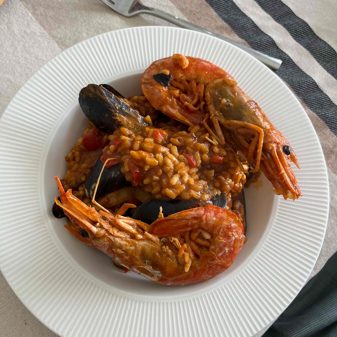 Arroz caldoso con almejas