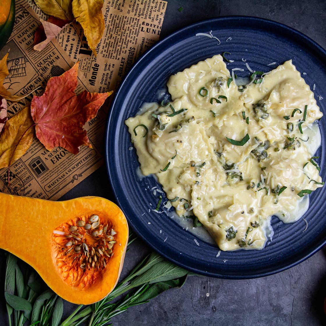Ravioli with Butternut squash & Ricotta