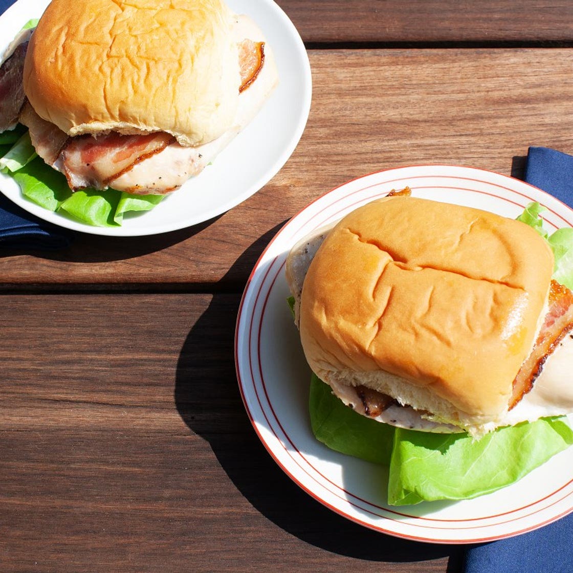 Bacon Wrapped Chicken Breast Sandwiches