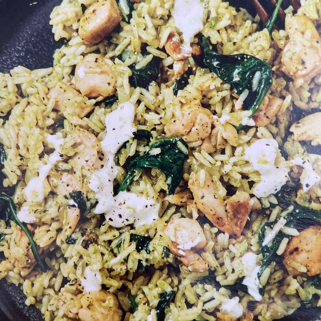 Spicy Green Chilli Chicken Rice