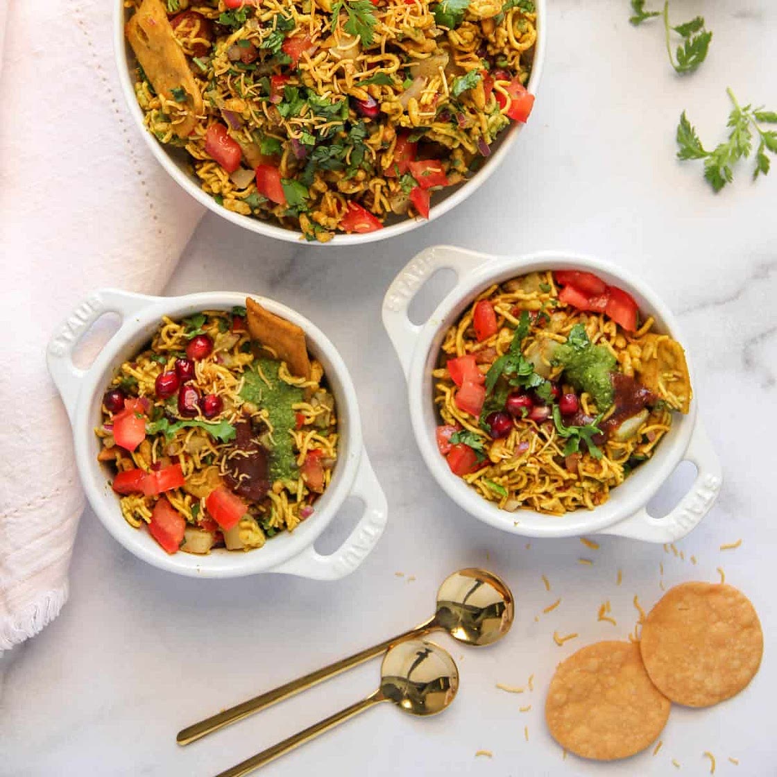 Bhel Puri with Chutney (Street Style Recipe)