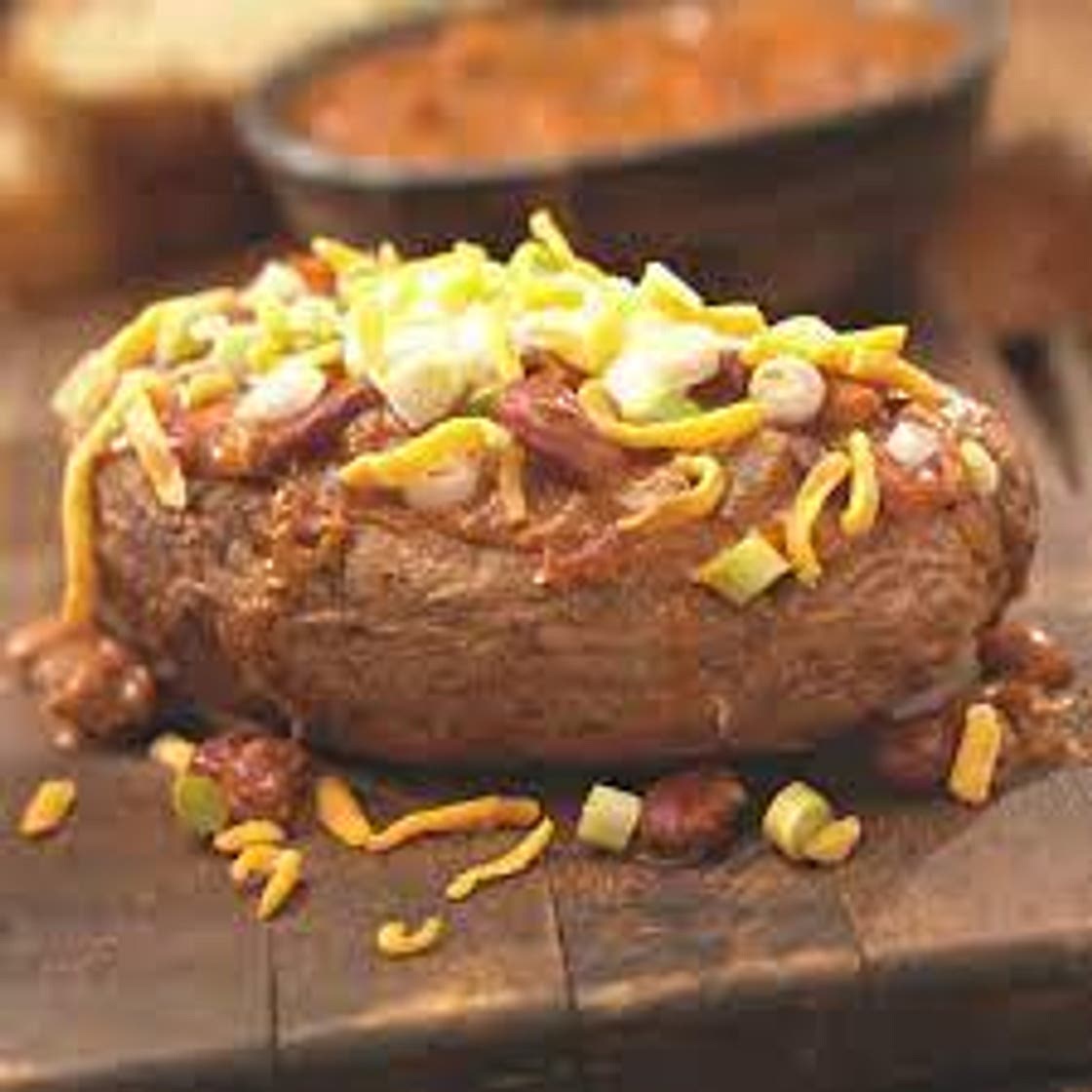 Double-Yummy Chili Stuffed Baked Potatoes