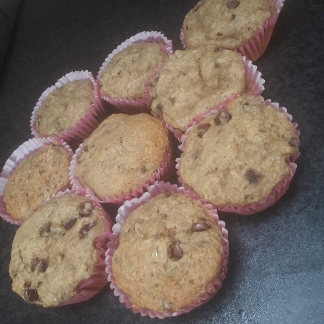 banana and chocolate chip muffins