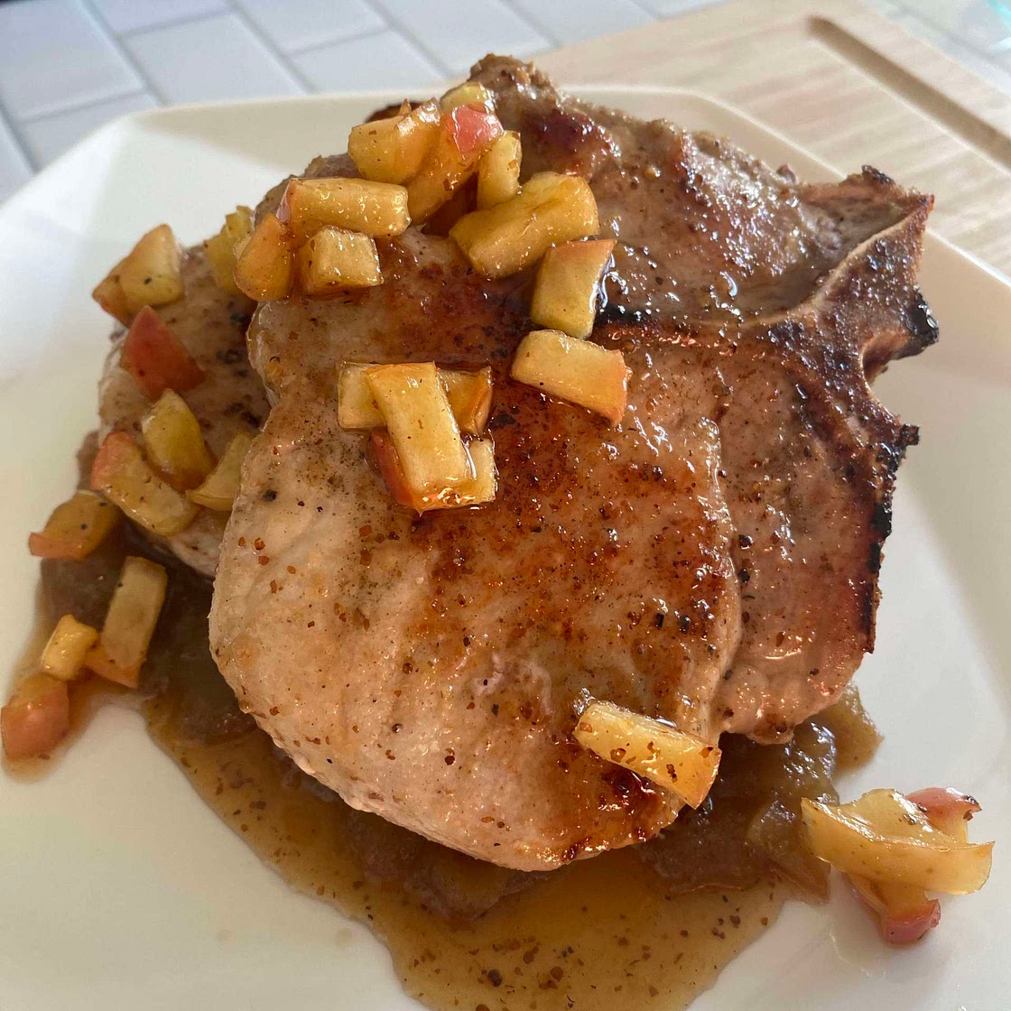 WIC Approved Sage Apple Pork Chops