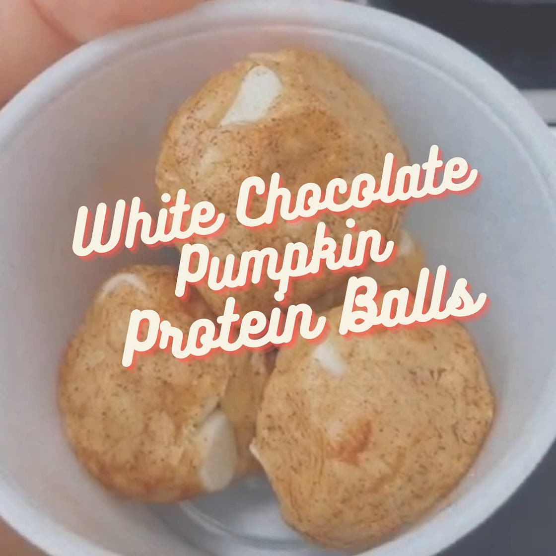White chocolate pumpkin protein balls
