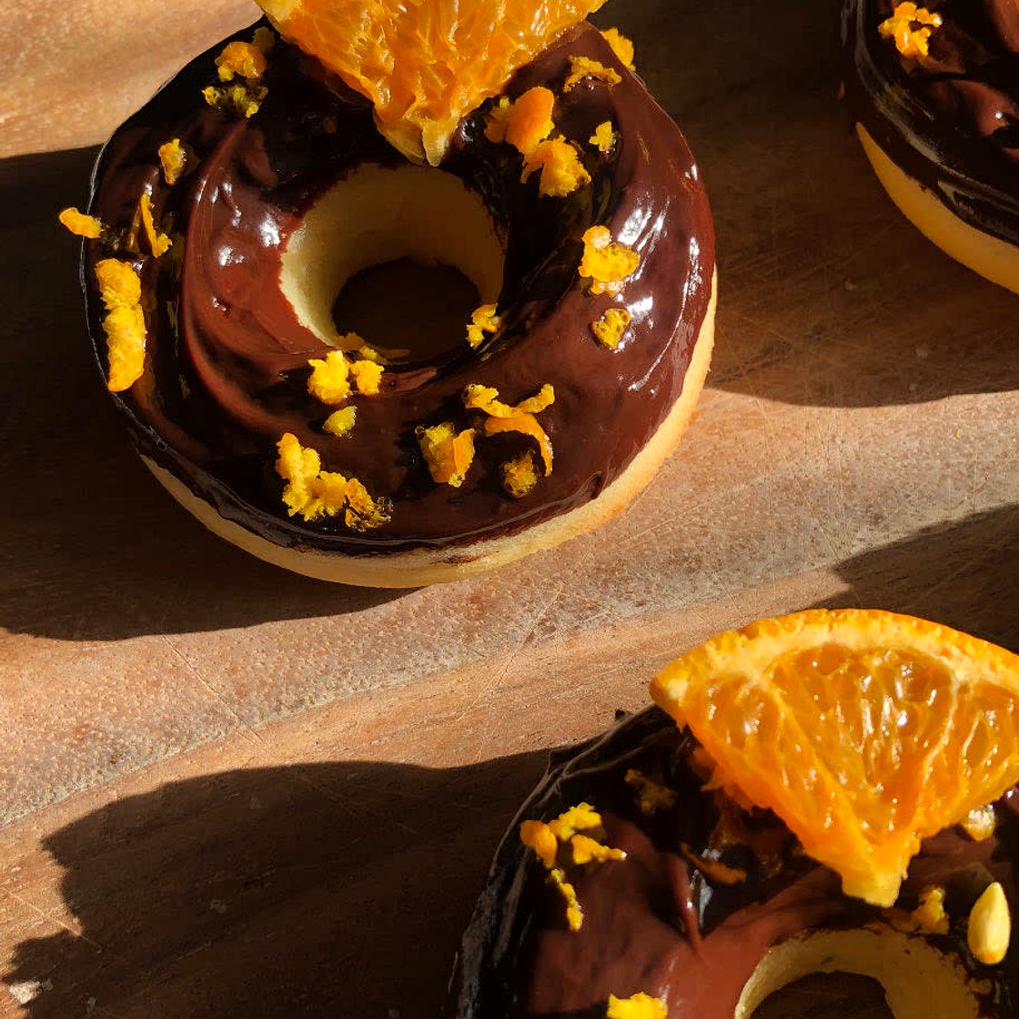 Chocolate orange doughnuts (86cal each)