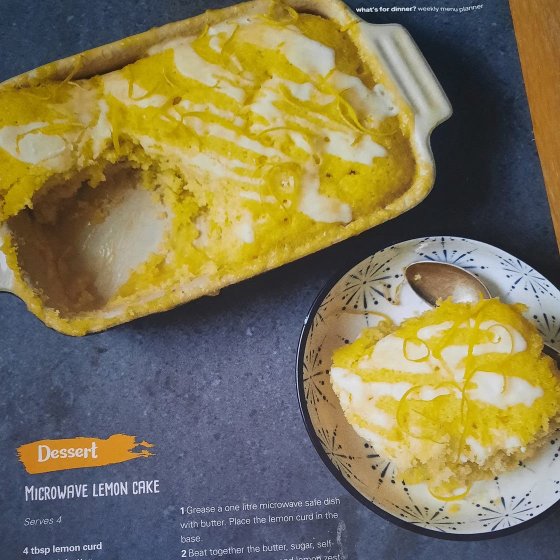 Microwave lemon cake