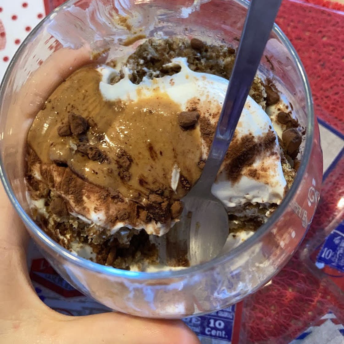 Skinny tiramisu for one