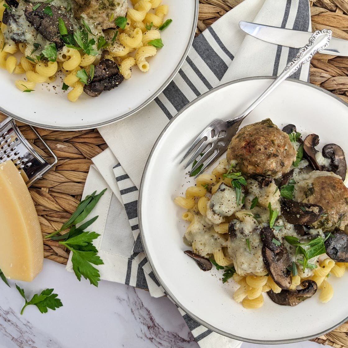Turkey Meatballs and Herbed Cream Sauce