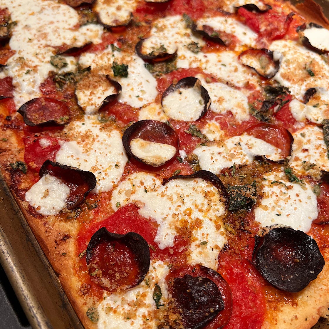 Hearty Pepperoni, Mushroom, & Oregano Pizza