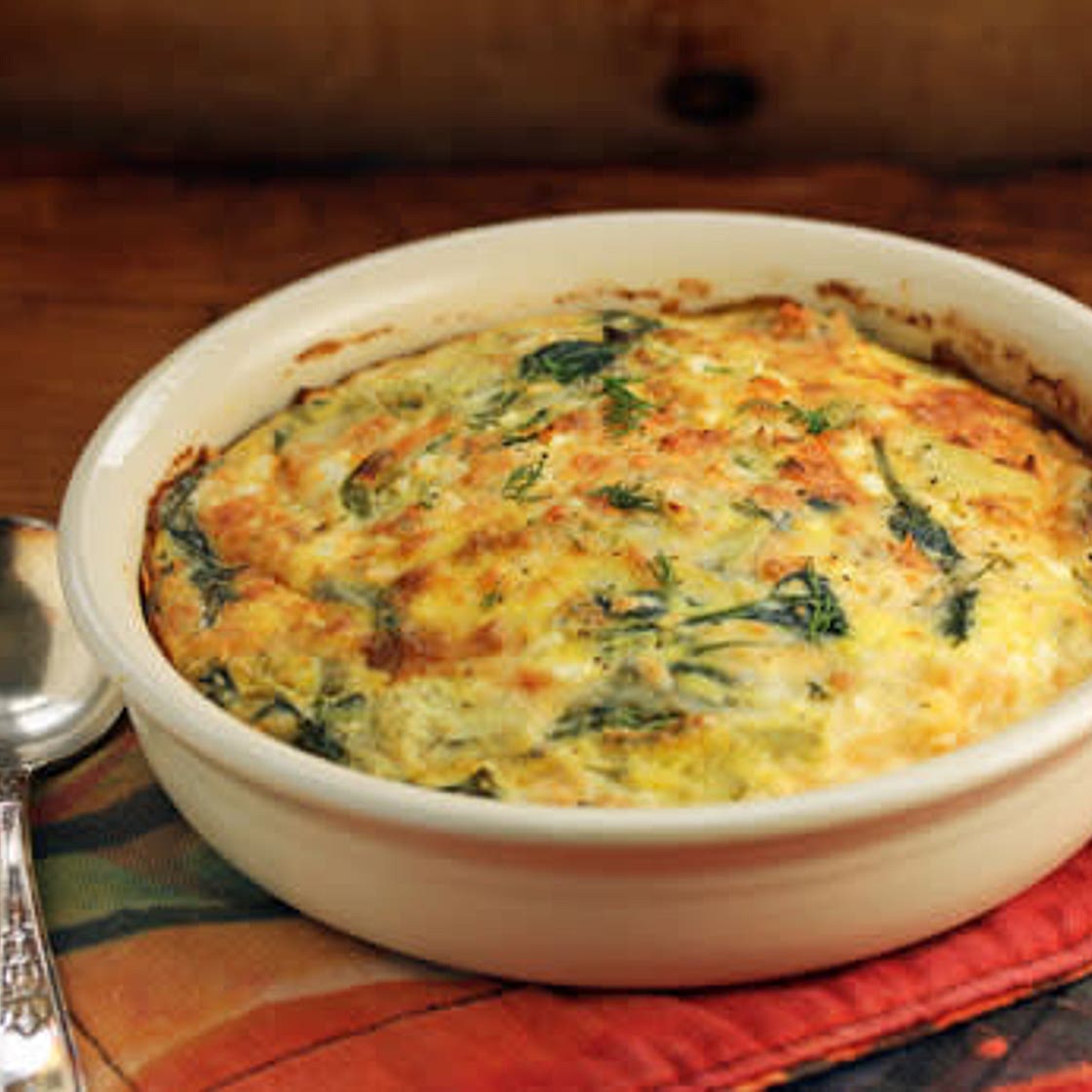 Greek Spinach, Artichoke, Feta and Egg Casserole