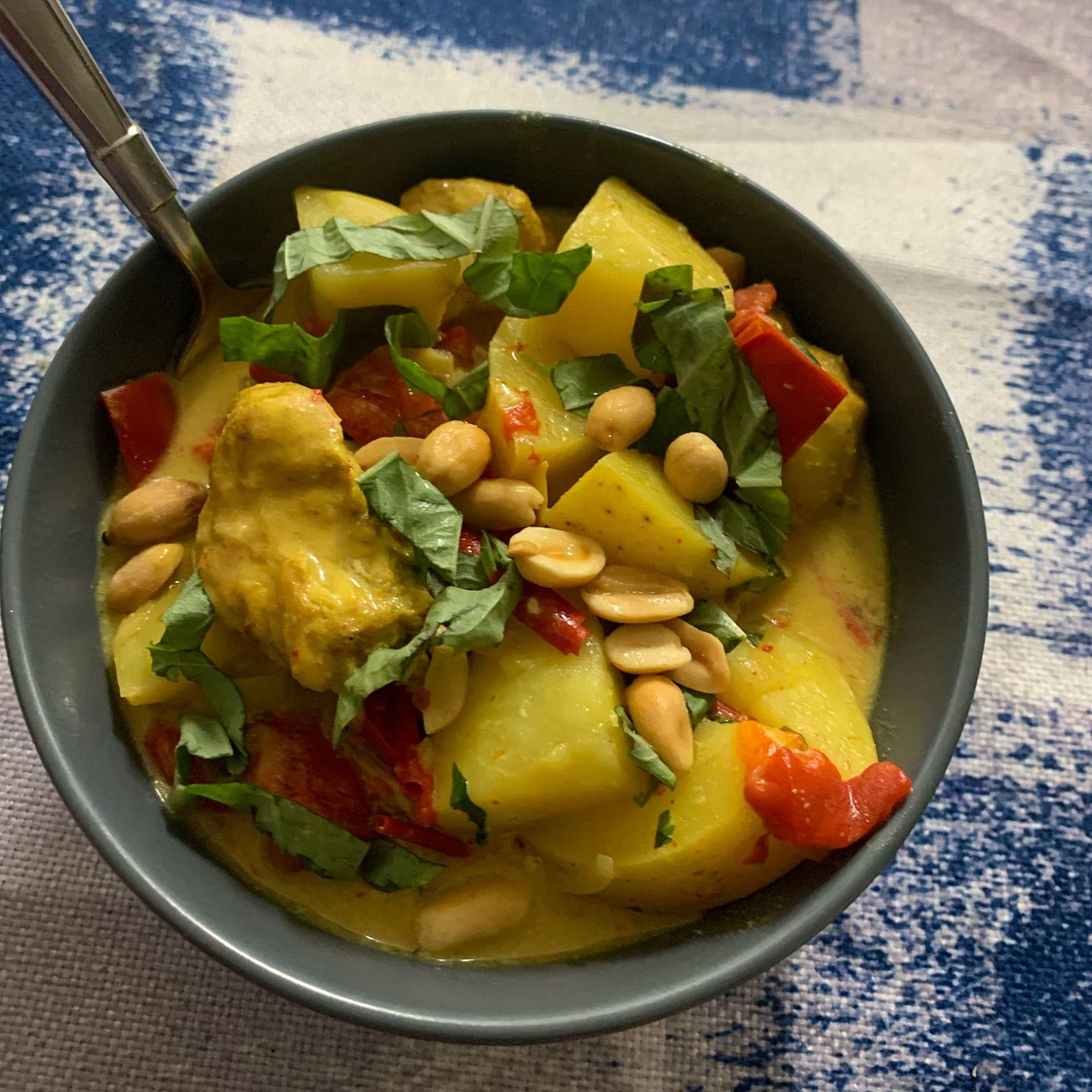 Coconut Milk Braised Black Pepper Chicken with Sweet Potatoes