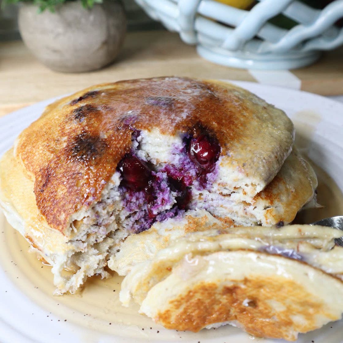 Blueberry Cottage Cheese Pacakes