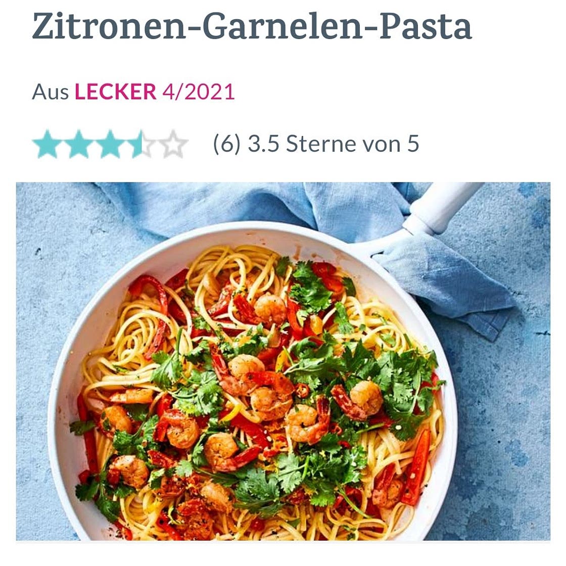Zitronen - Garnelen - Pasta