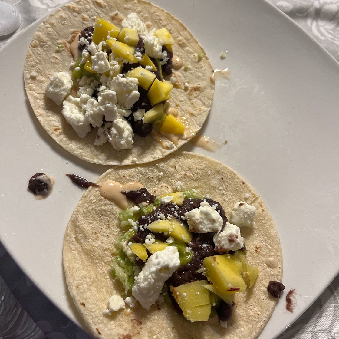 Spicy Mango, Black Bean & Avocado Tacos