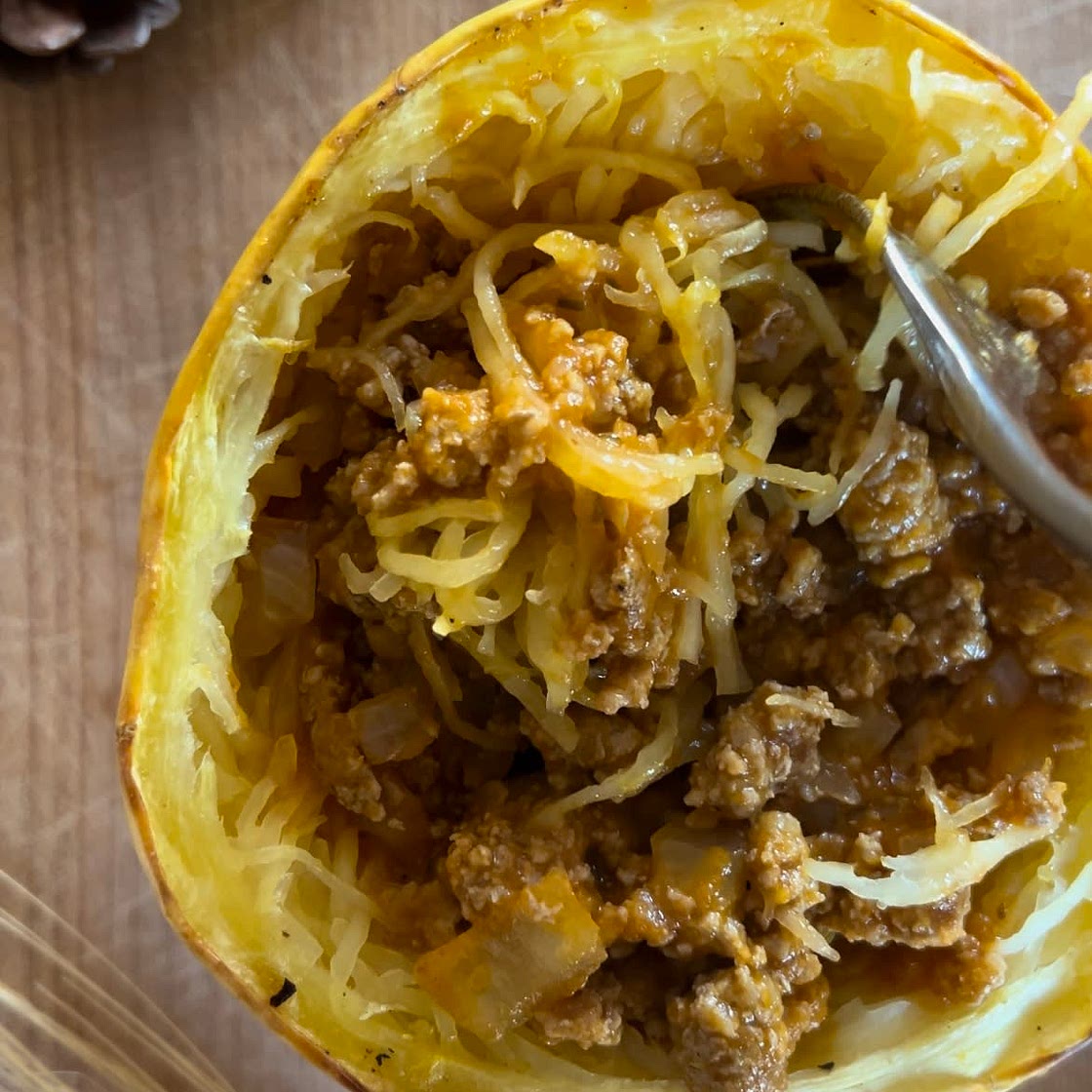 Spaghetti Squash with Ground Turkey