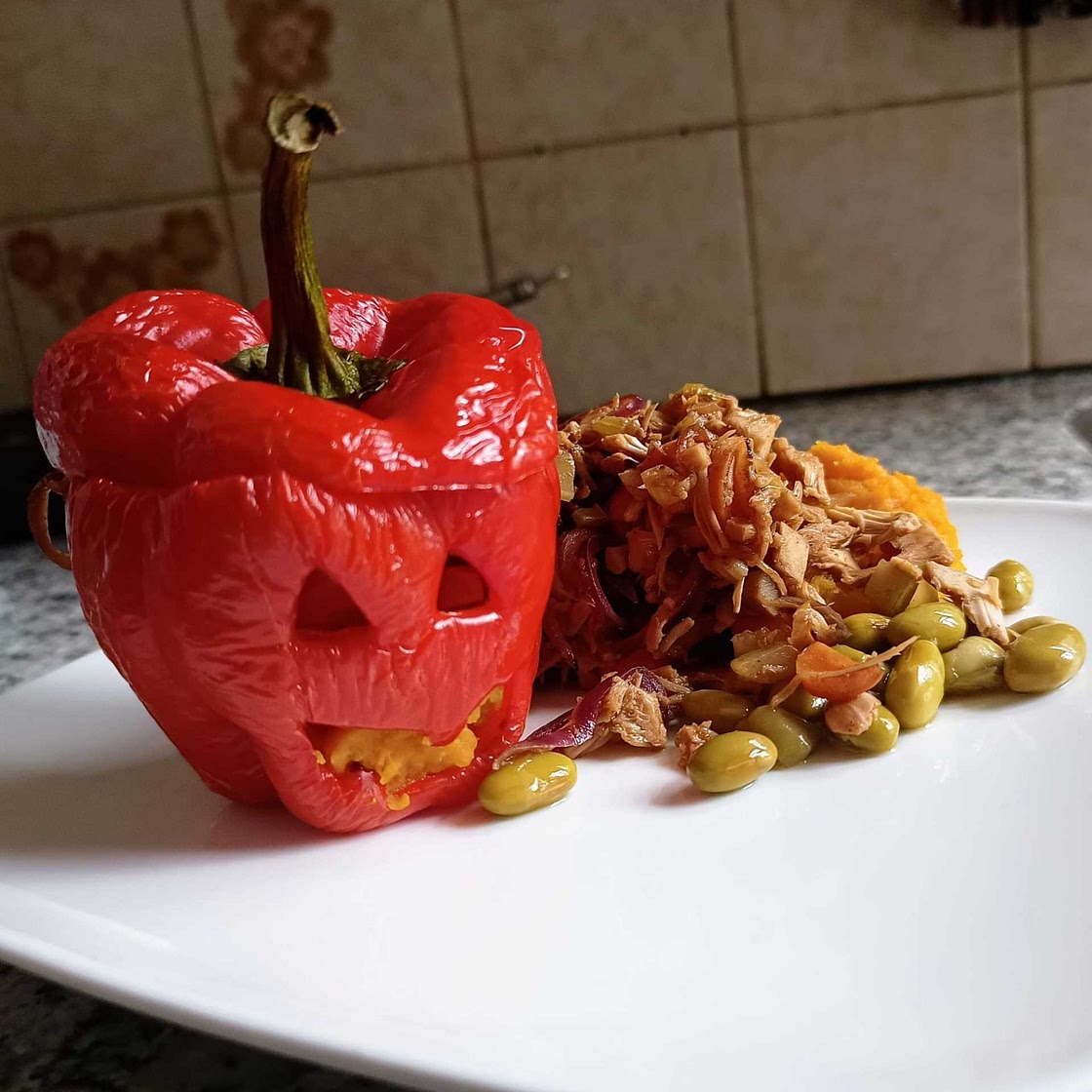 Halloween filled bell peppers!