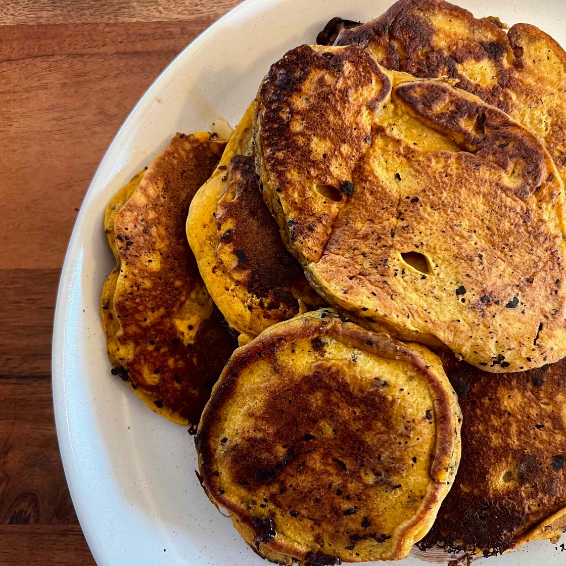 Chocolate Chip Pumpkin Pancakes