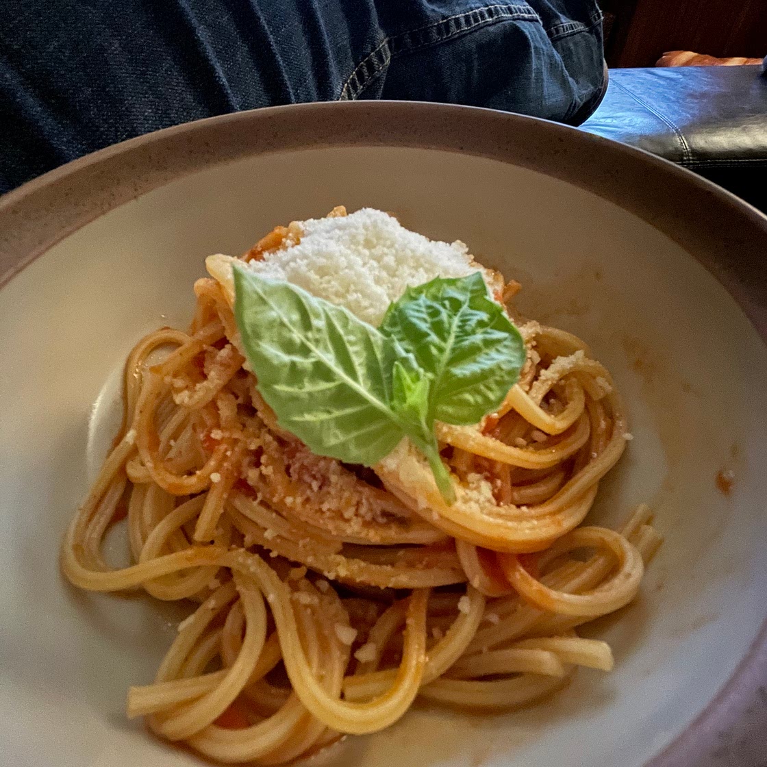 Family meal spaghetti