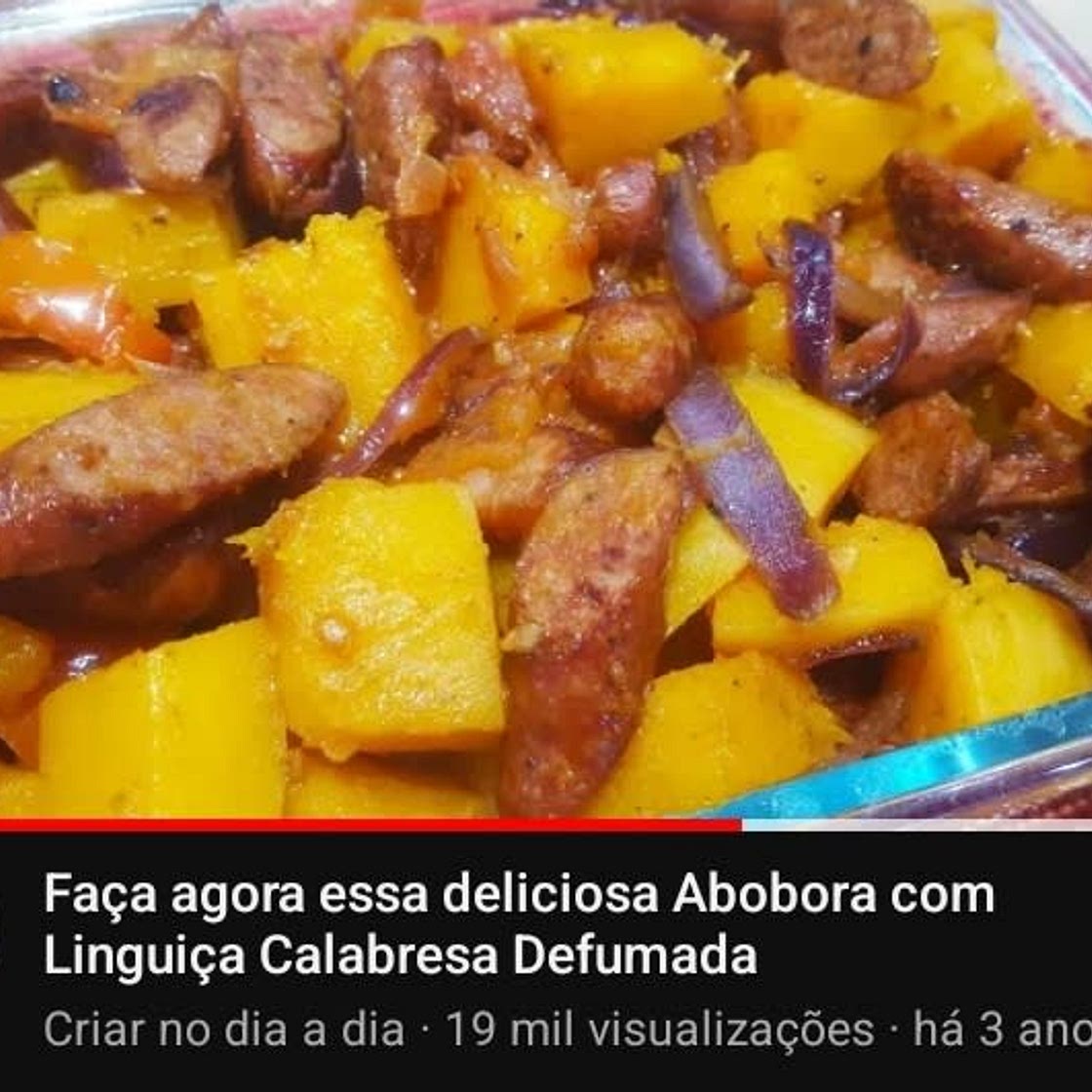 Abóbora com linguiça calabresa defumada