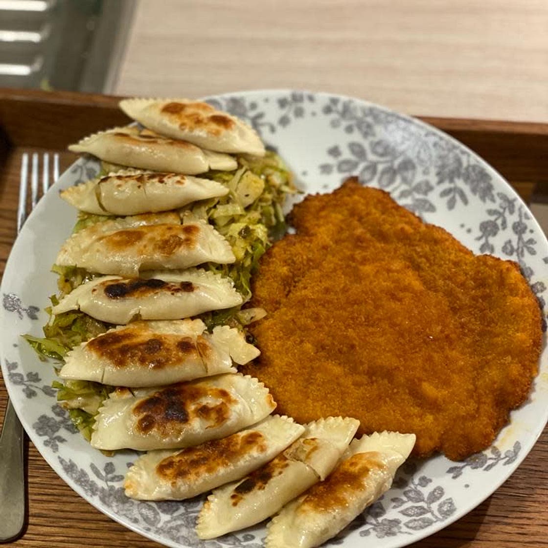 Pork Escalope and Pierogi 