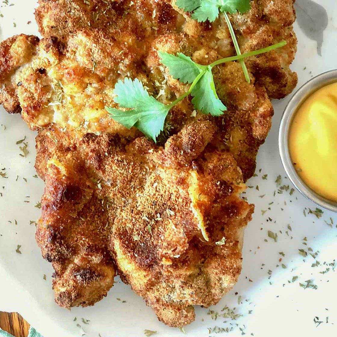 Air Fryer Chicken Thigh Schnitzel