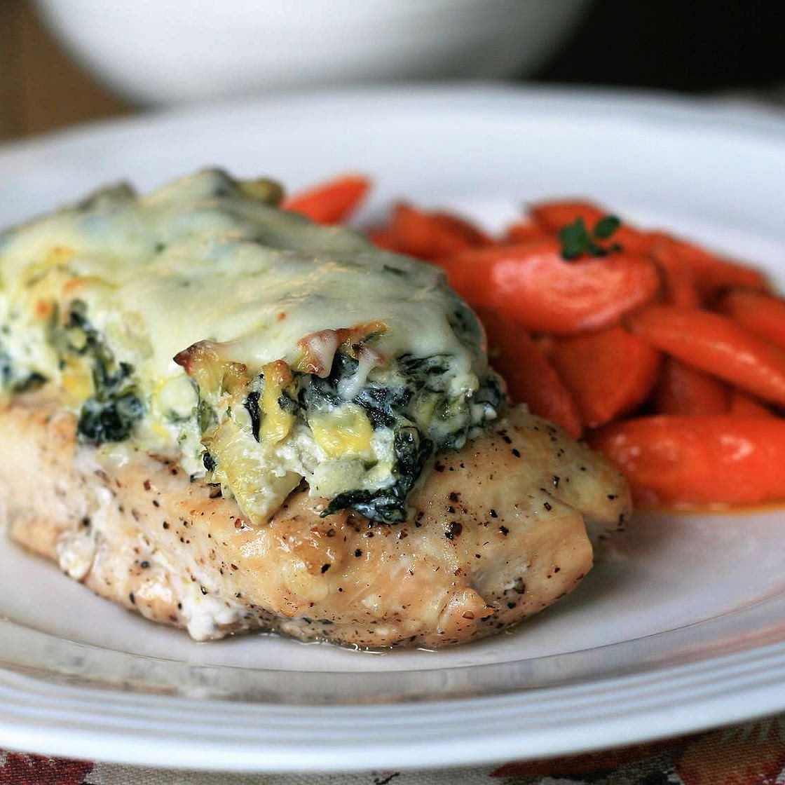 Keto Spinach-Artichoke Chicken