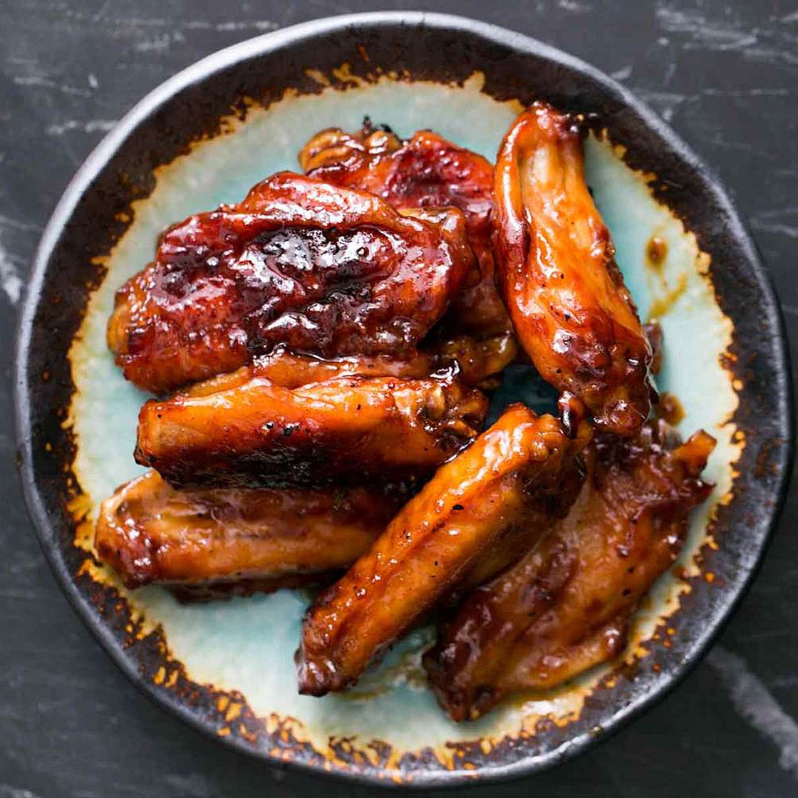 Bourbon Maple Glazed Chicken Wings
