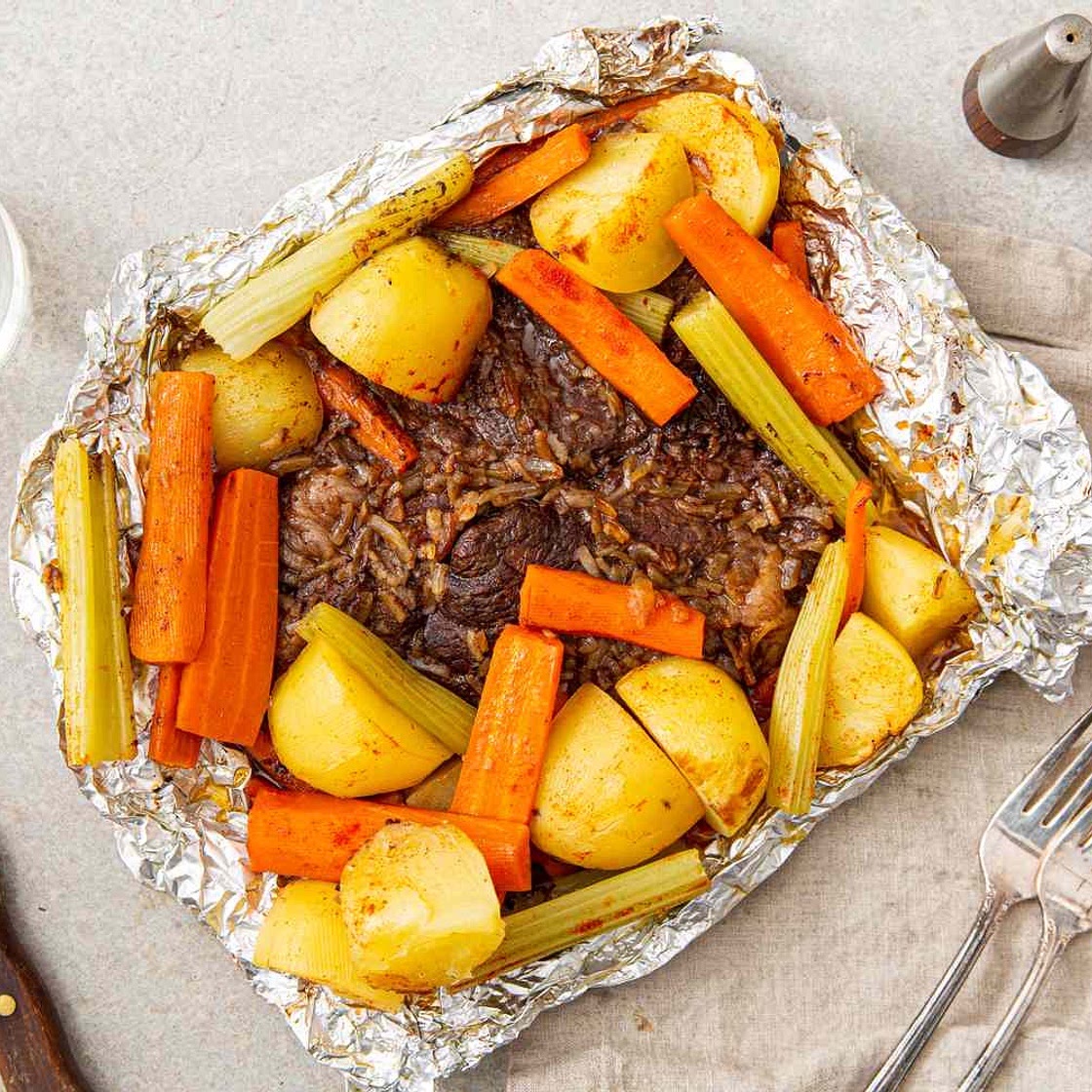 Oven-Baked Chuck Steak Dinner in Foil