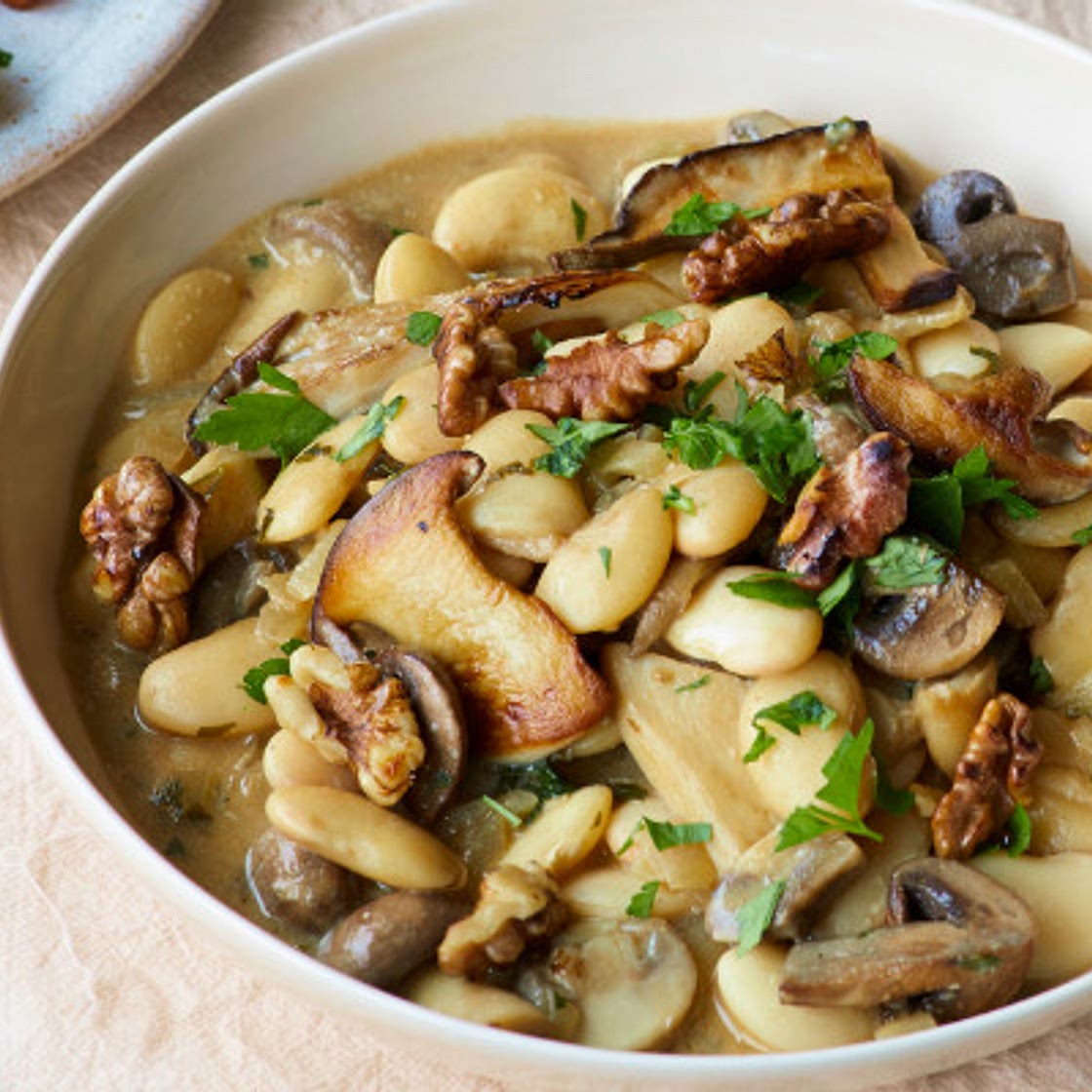 Mushroom Stroganoff and Roasted Roots - PlantBased Magazine