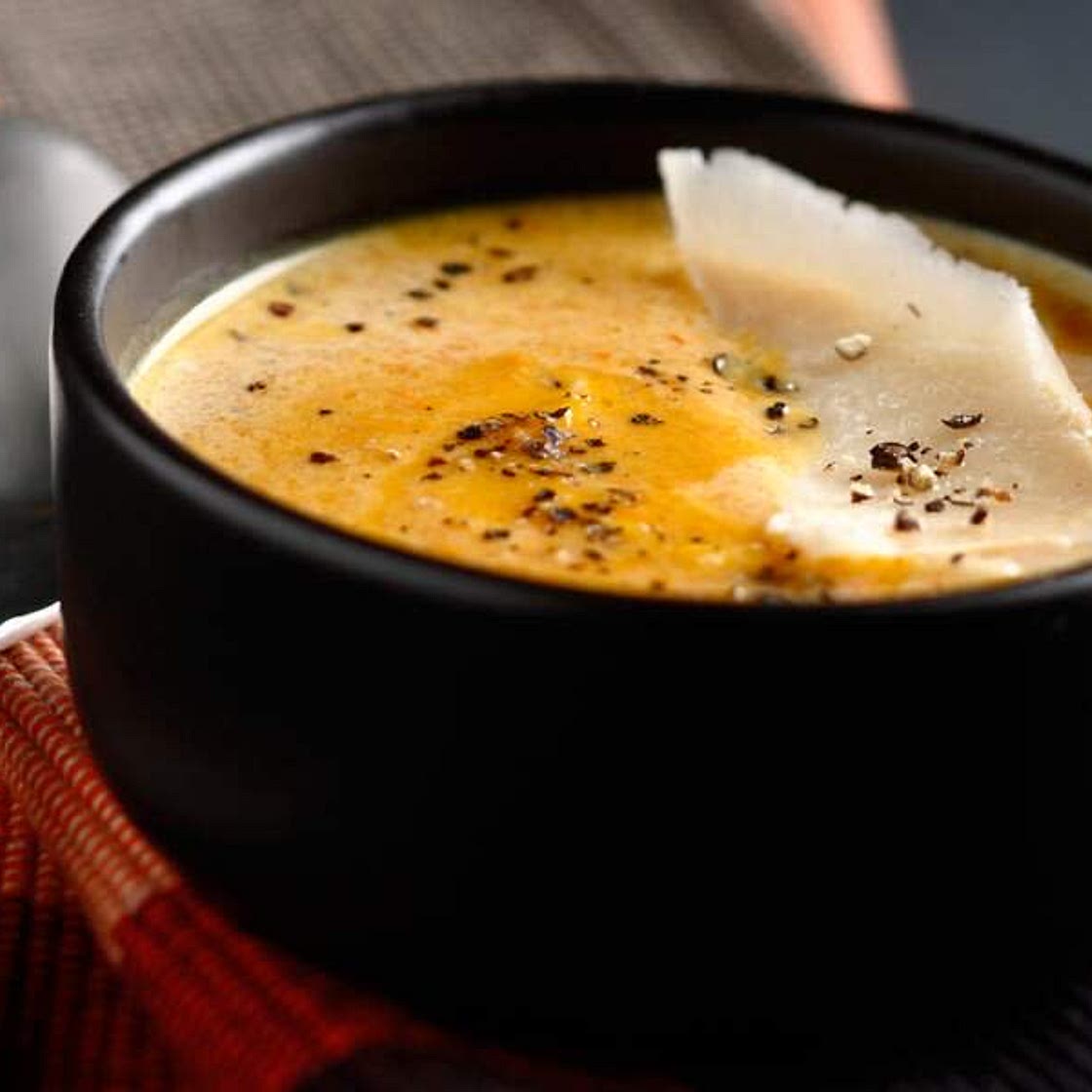 Velouté de potimarron au parmesan 