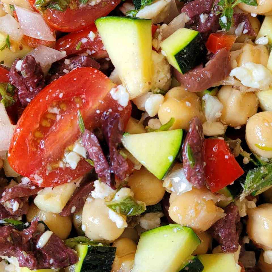 Mediterranean Zucchini and Chickpea Salad
