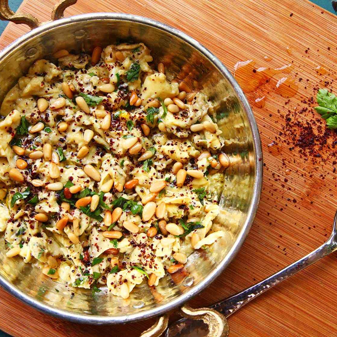 Scrambled Eggs With Sumac, Pine Nuts, and Parsley Recipe