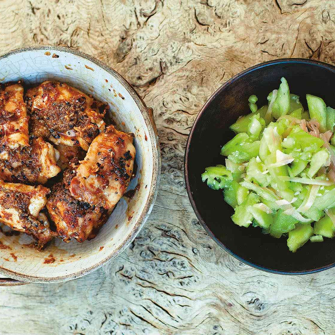 Japanese Ginger and Garlic Chicken With Smashed Cucumber From 'A Change of Appetite'