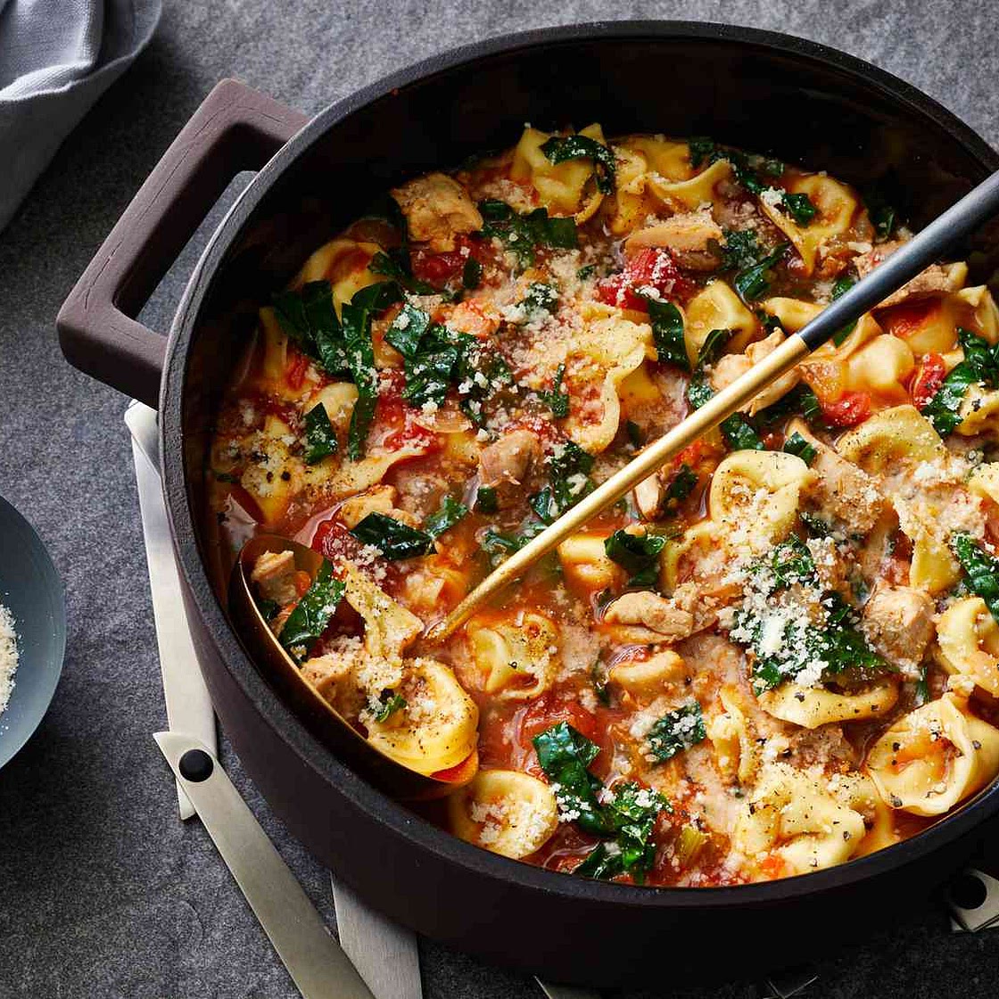 Chicken Tortellini Soup with Kale