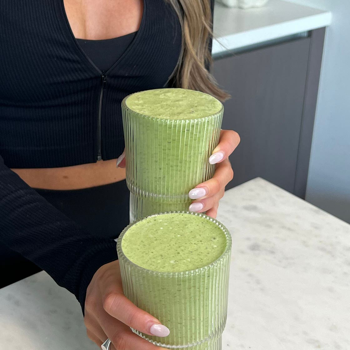 Green smoothie prep jars 