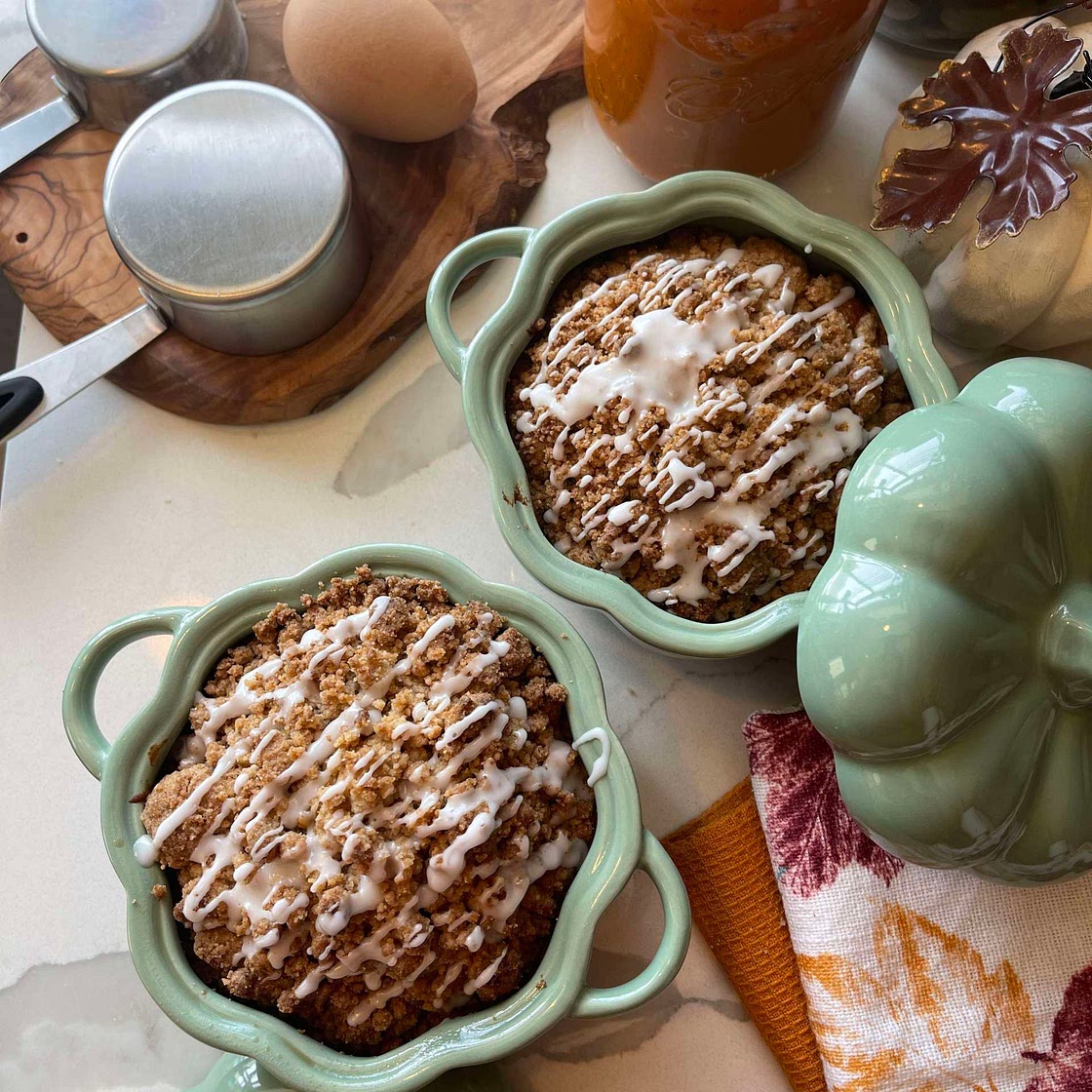 Pumpkin Crumble Cakes for two