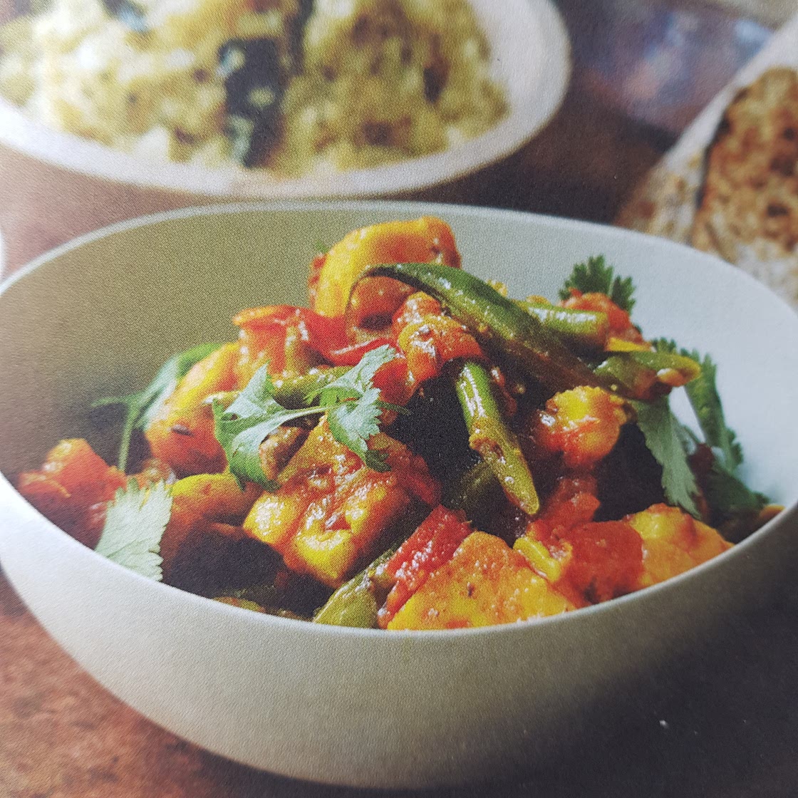 Sticky green bean and chilli paneer