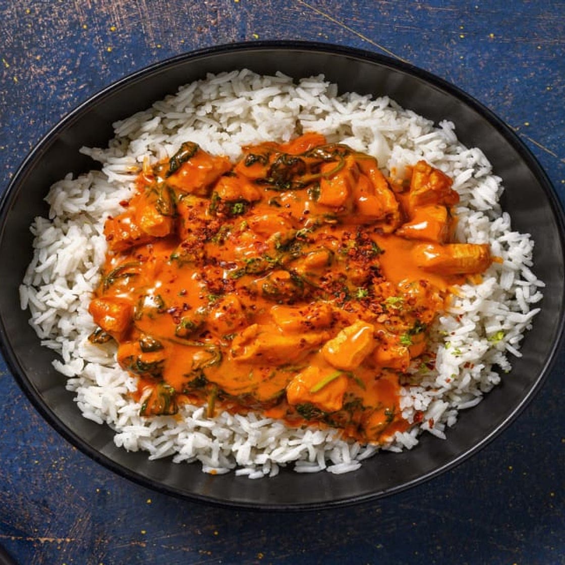 Ginger, Lime and Garlic Chicken Stew with Spinach and Basmati Rice
