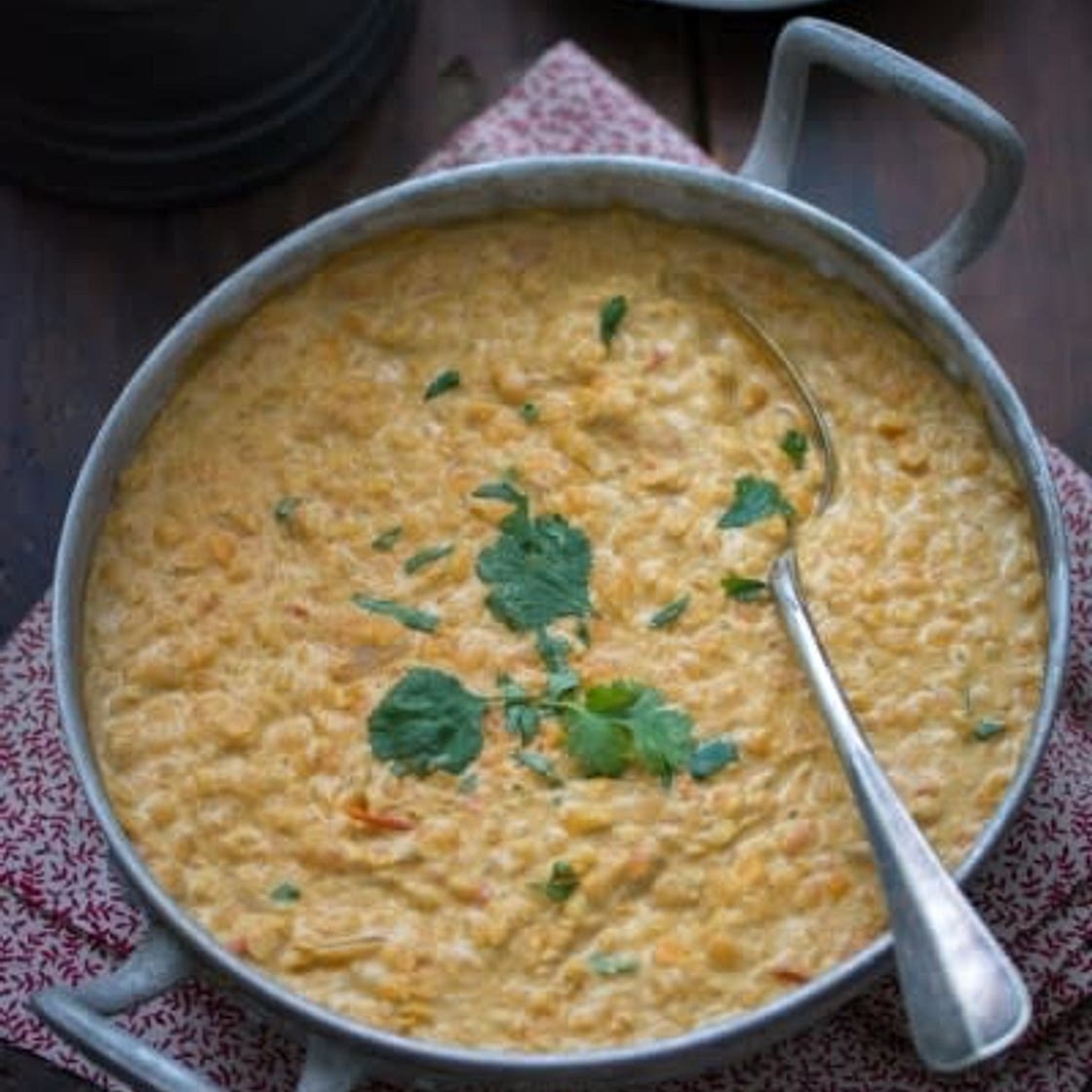 Dhal de lentilles corail au lait de coco