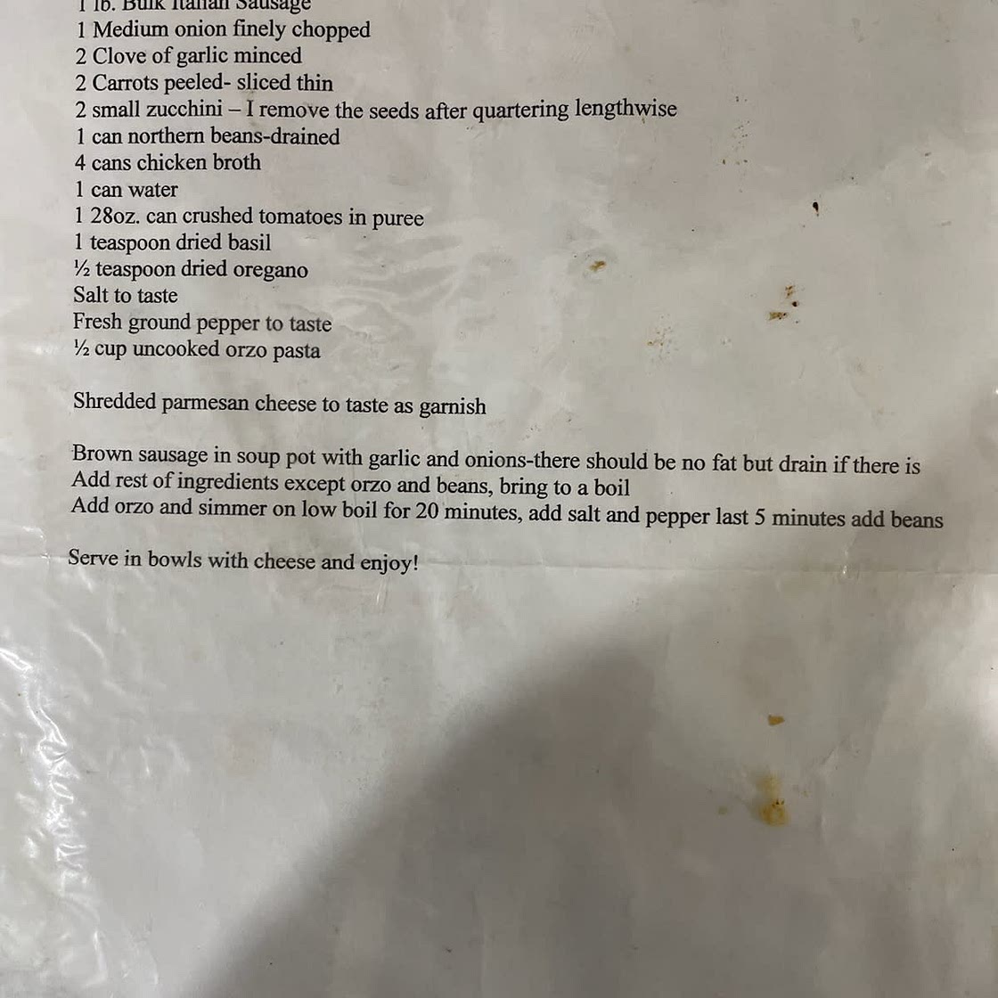 Italian sausage vegetable soup