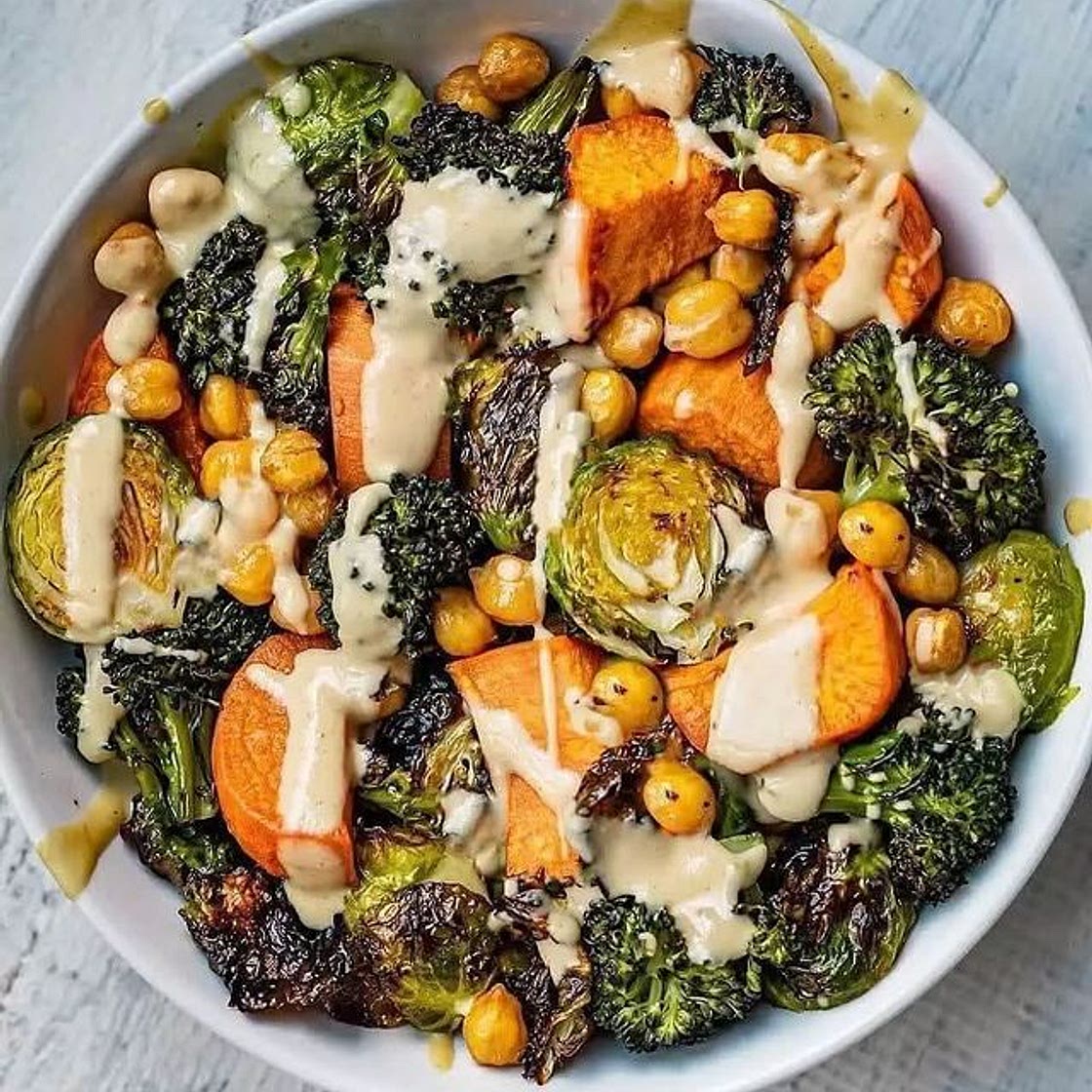 🌱Sheet Pan Chicken Veggie Tahini Maple 🌱
