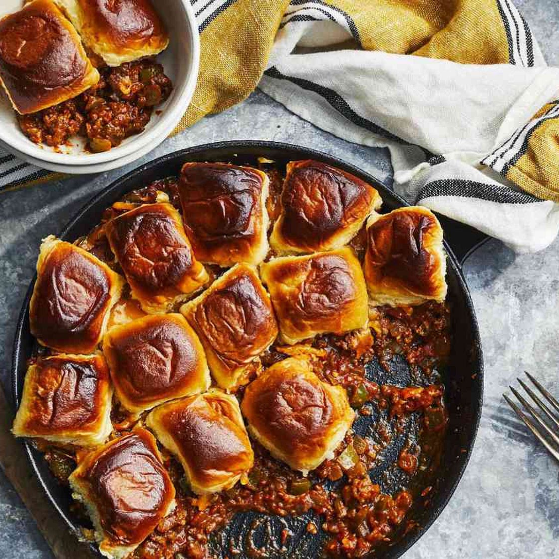 Sloppy Joe Casserole with Dinner Rolls
