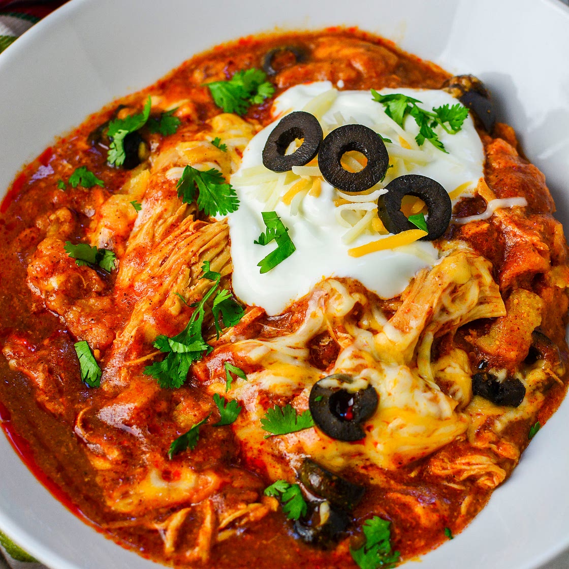 Chicken Enchilada Crockpot Casserole