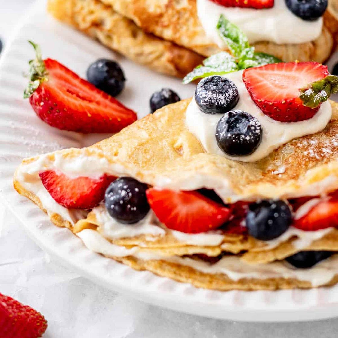 Healthy Crepes with Almond Milk {Dairy-Free}