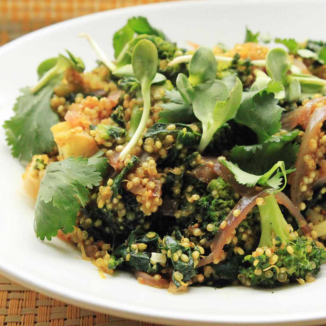 Vegan Quinoa, Broccoli, and Kale Curry Recipe